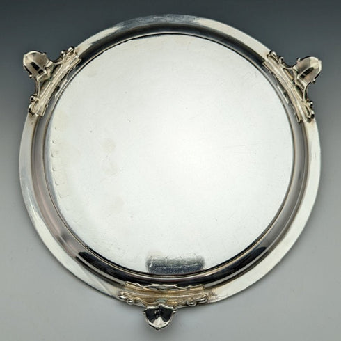 1863年 英国アンティーク 純銀(925シルバー) サルヴァ 直径21cm 350g Hawkesworth Eyre